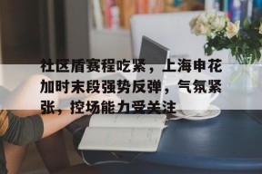开云电竞官网入口- 社区盾赛程吃紧，上海申花加时末段强势反弹，气氛紧张，控场能力受关注